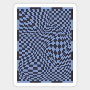 Checkerboard Pattern - Black Blue Sticker